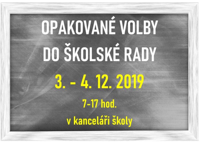 Výsledek voleb do školské rady z řad zákonných zástupců a vyhlášení OPAKOVANÝCH VOLEB