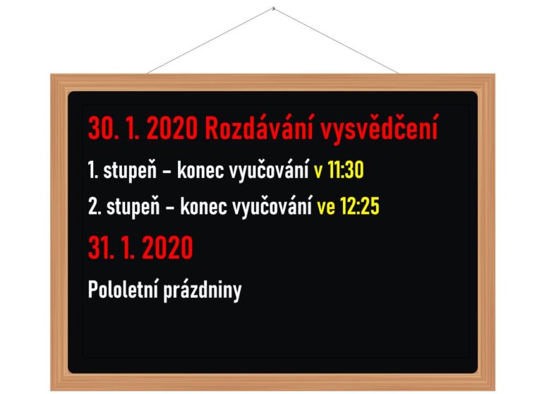 Organizace týdne od 27. 1. – 31. 1. 2020